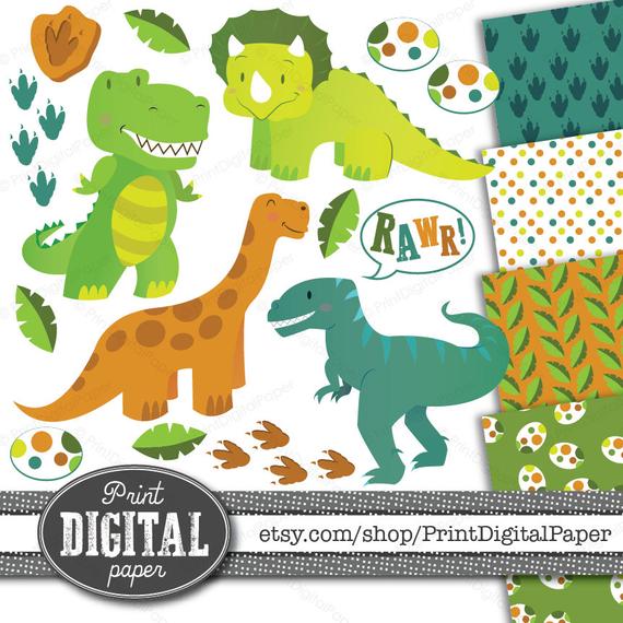 Instant Download Digital Clip Art Dinosaur Vector Graphics Etsy 570x570 Instant Download Digital Clip Art Dinosaur Vector Graphics Etsy