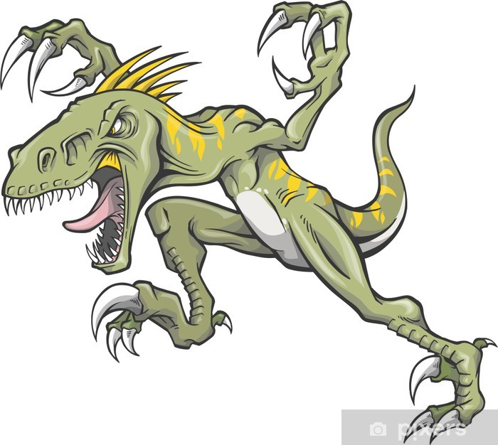 Raptor Dinosaur Vector Illustration Wall Mural We Live 700x626 Raptor Dinosaur Vector Illustration Wall Mural We Live