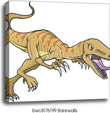Raptor Dinosaur Vector Illustration, Canvas Print Barewalls 382x390 Raptor Dinosaur Vector Illustration, Canvas Print Barewalls