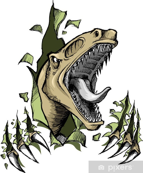 Sketch Doodle Raptor Dinosaur Vector Illustration Wall Mural 578x700 Sketch Doodle Raptor Dinosaur Vector Illustration Wall Mural