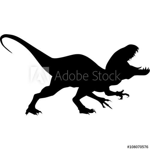 Dinosaur Raptor Tyrannosaurus Vector Black Silhouette 500x500 Dinosaur Raptor Tyrannosaurus Vector Black Silhouette