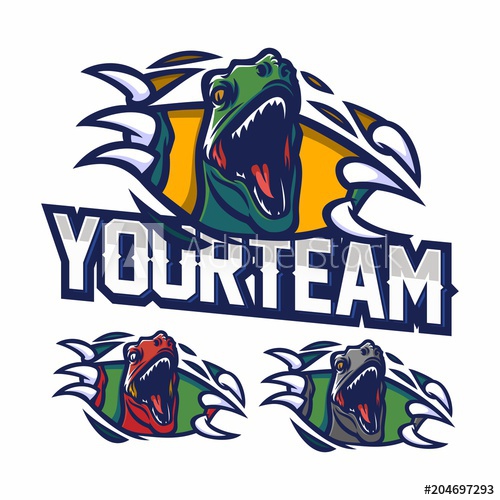 500x500 Dinosaurraptor Esport Gaming Mascot Logo Template