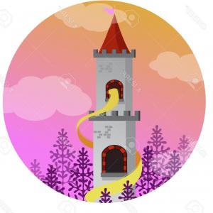 300x300 Photostock Vector Rapunzel In The Tower Vector Princess