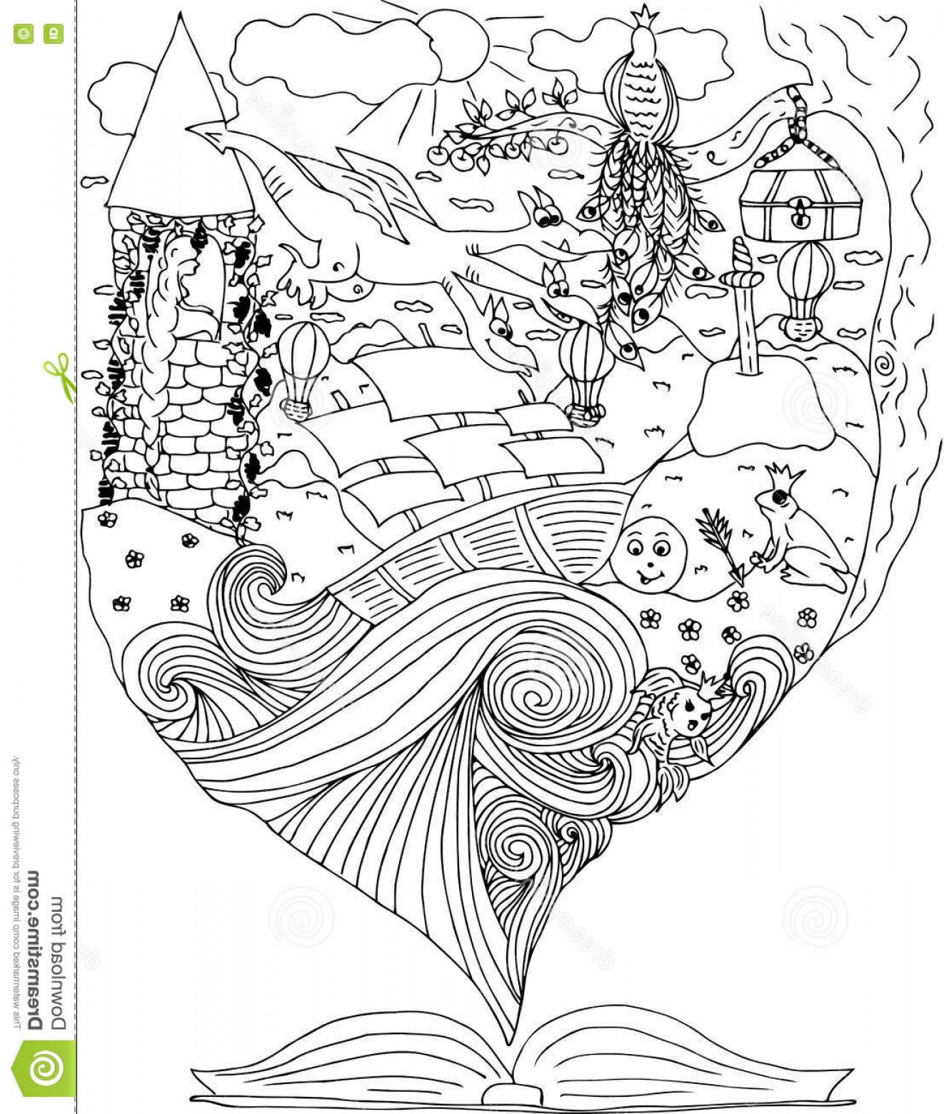 1322x1560 Stock Illustration Fairy Tale Journey World Fables Dragons