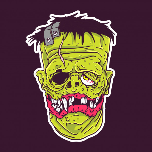 626x626 Frankenstein Face Sticker Patch Vector Premium Download. 