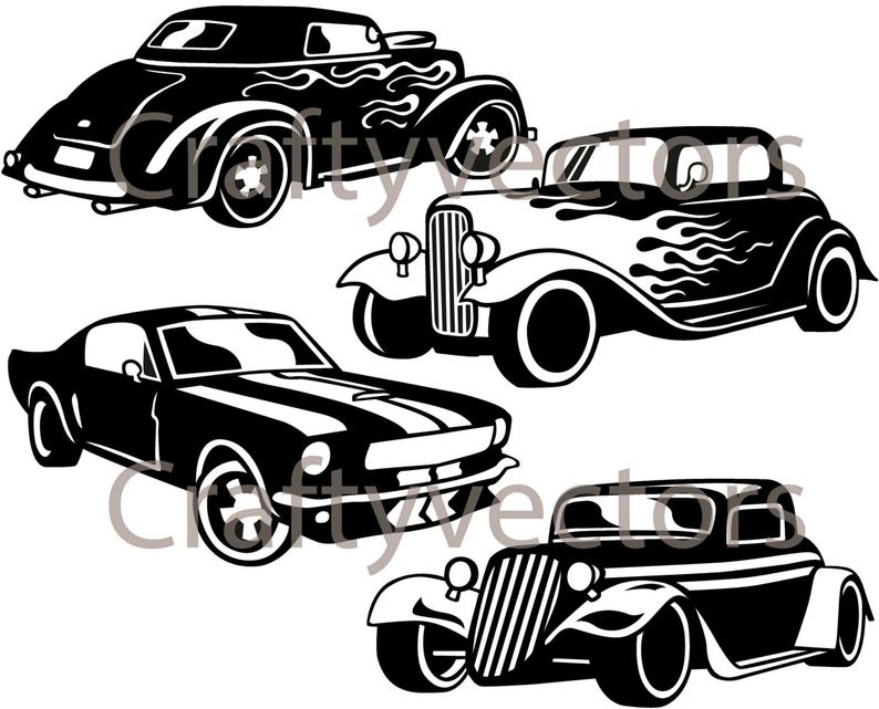 794x641 Hot Rod Cars Vector Etsy