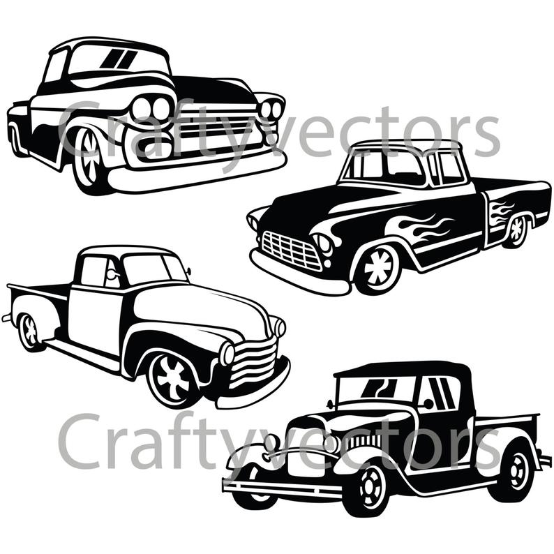 794x794 Hot Rod Trucks Vector Etsy