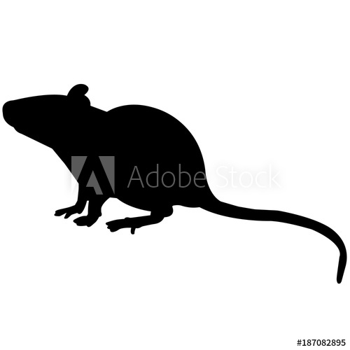 500x500 Rat Silhouette Vector Graphics