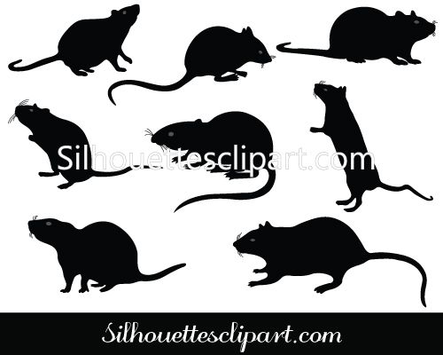 500x400 Rat Silhouette Vector Graphics Pack Animal Vector Graphics