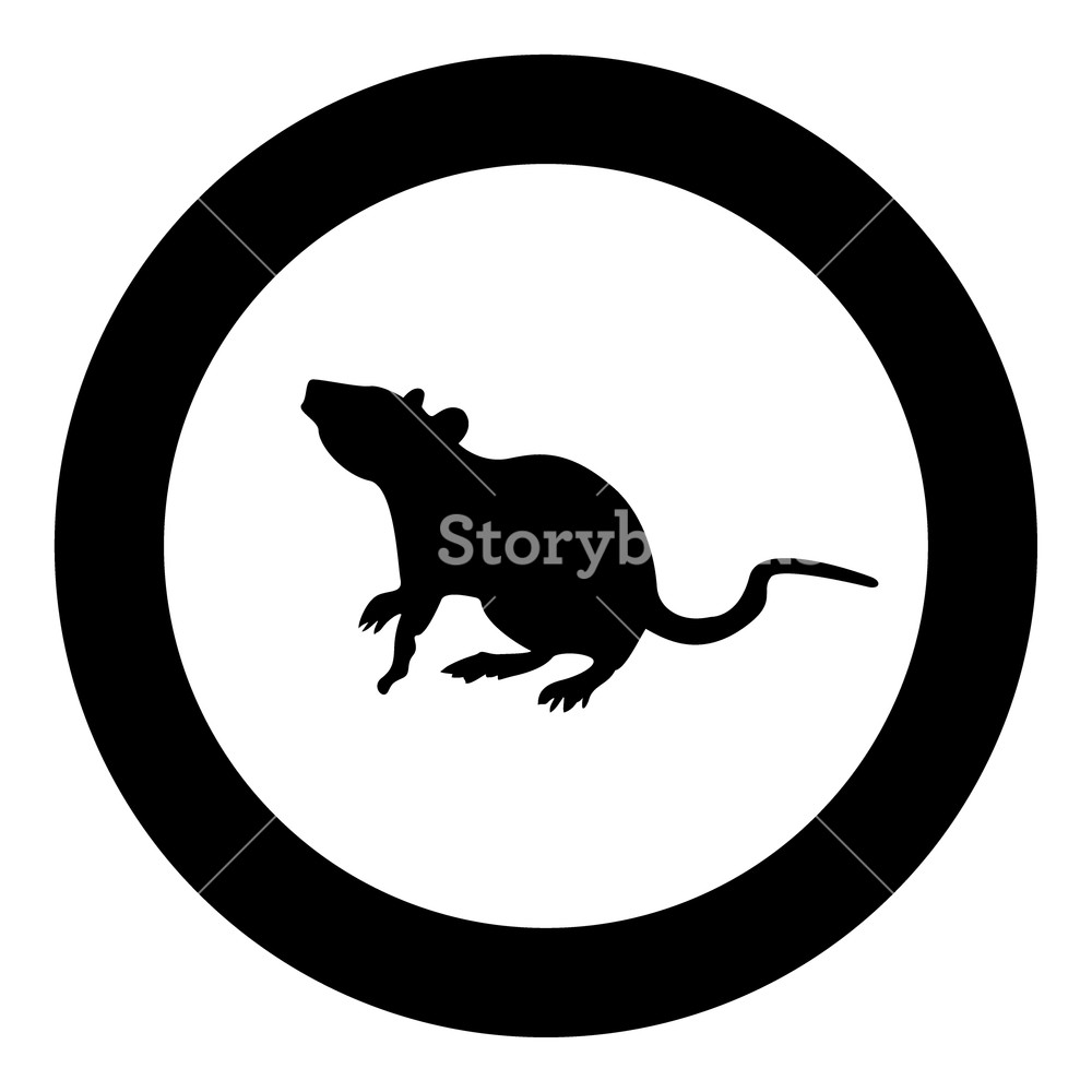 1000x1000 Rat Icon Black Color In Circle Vector Illustration Isolated