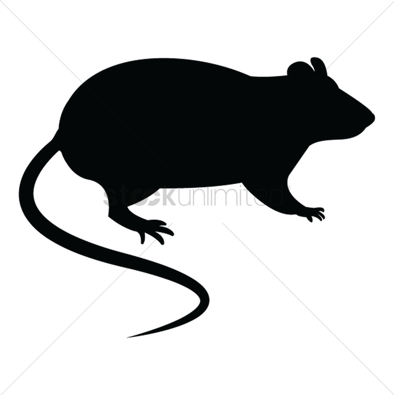 1298x1300 Silhouette Of Rat Vector Image