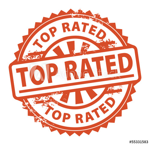 500x484 Stamp With The Text Top Rated Written Inside, Vector