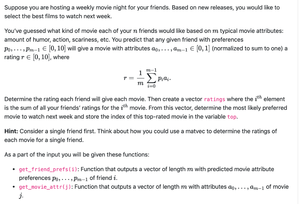 1024x695 Suppose You Are Hosting A Weekly Movie Night For Y