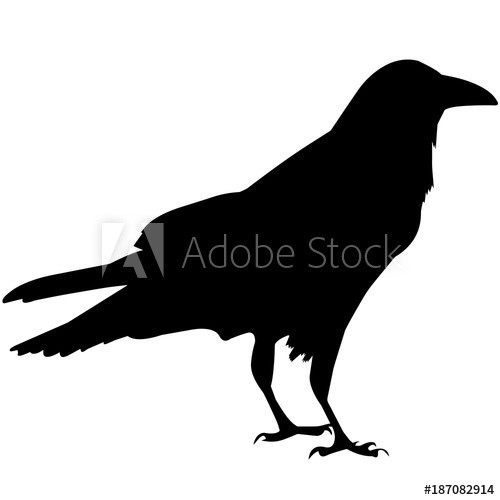 Raven Silhouette Vector Graphics 500x500 Raven Silhouette Vector Graphics