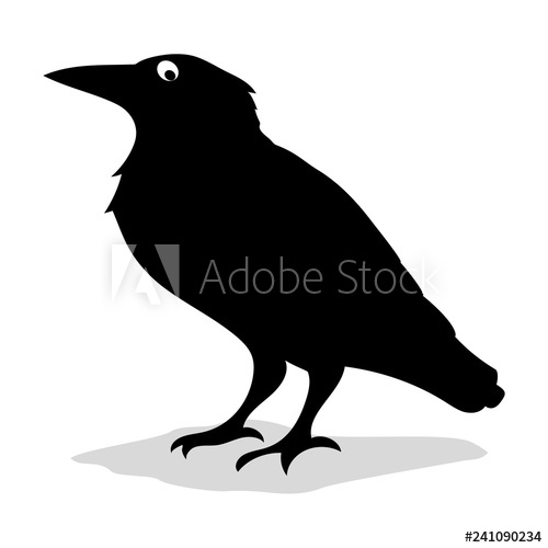 Raven Silhouette Vector Illustration 500x500 Raven Silhouette Vector Illustration