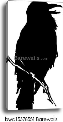 Raven Vector Silhouette Canvas Print Barewalls Posters 201x390 Raven Vector Silhouette Canvas Print Barewalls Posters