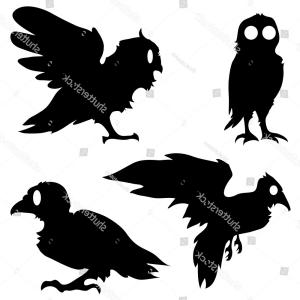 300x300 Illustration Background Set Handdrawn Raven Owl Catchsplace