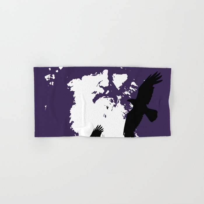 700x700 Odin Portrait And Silhouette Of Ravens Vector Art Hand Bath