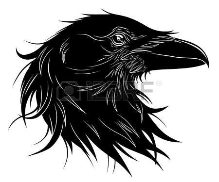 450x375 Stock Vector Ink Raven, Illustration, Black
