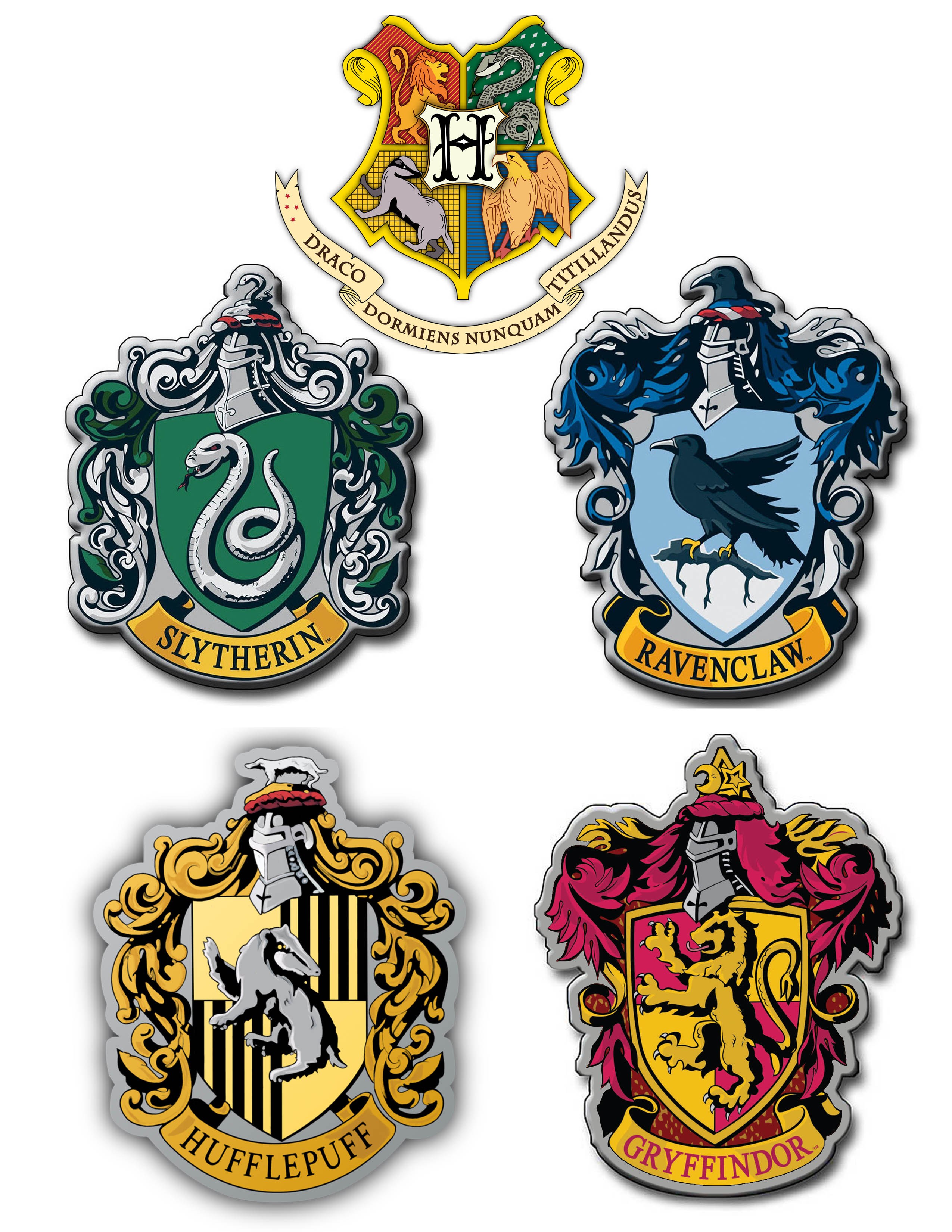 2550x3300 Printable Hogwarts House Crests