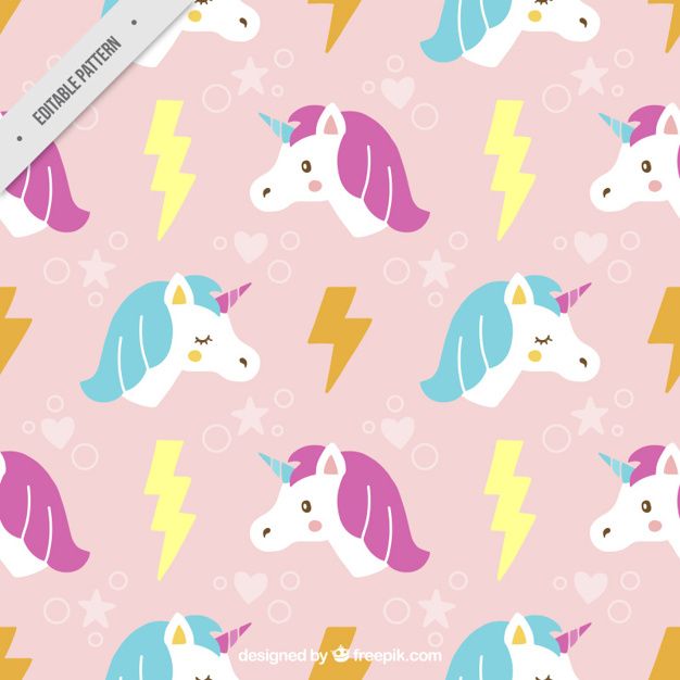 626x626 De Bonito Unicornio Dibujado A Mano Con Rayo Vector Gratis