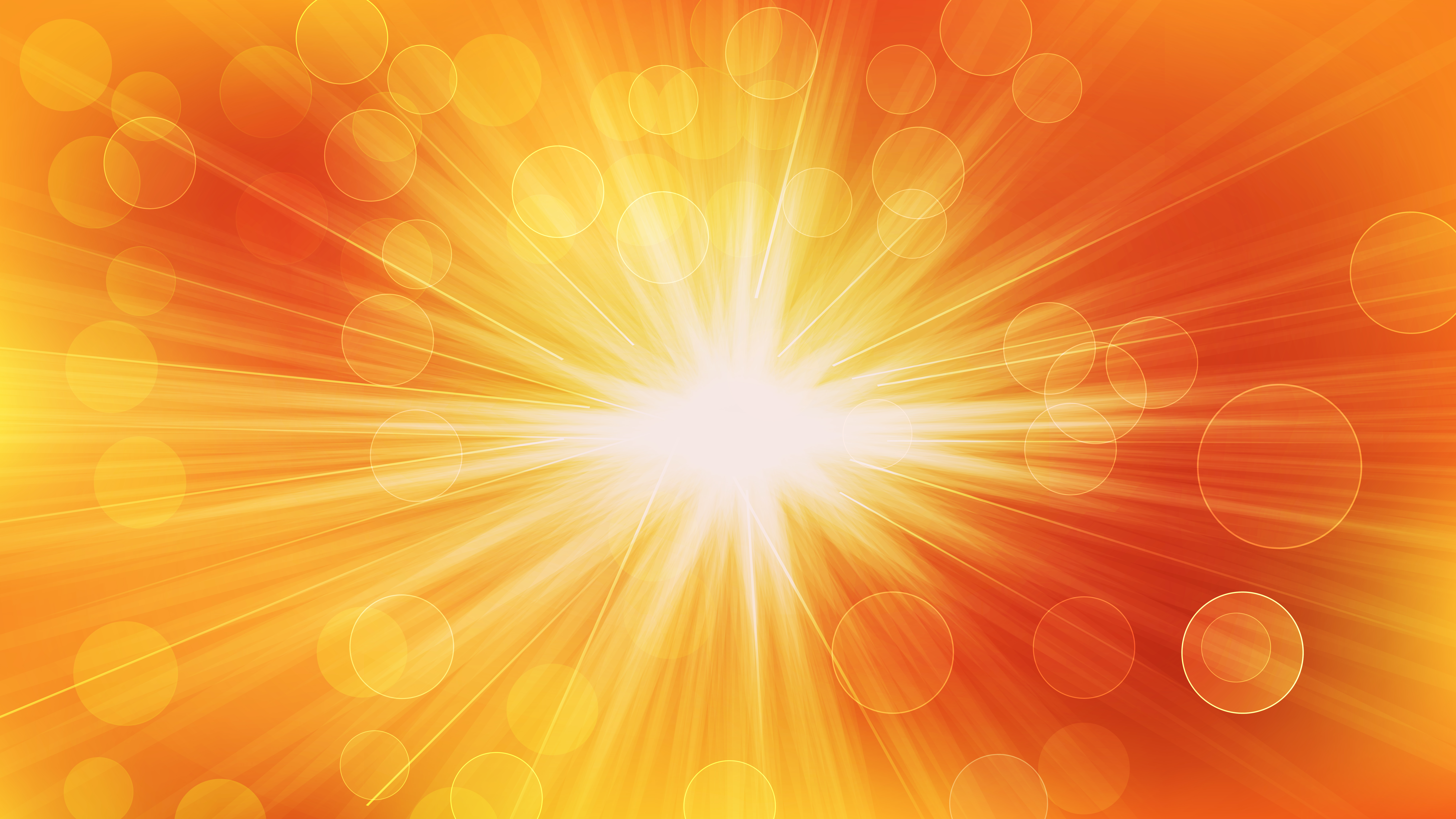 8000x4500 Abstract Orange Bokeh Lights Background With Rays Vector Graphic