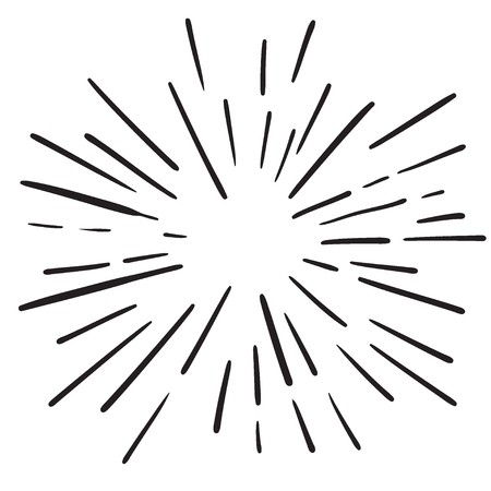450x450 Vintage Hand Drawn Design Element Fireworks Black Rays Vector