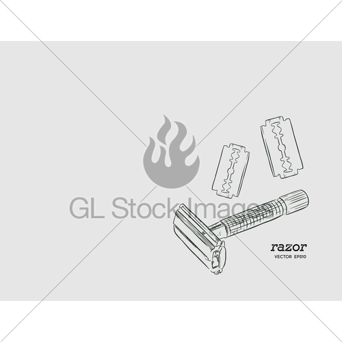 500x500 Razor And Razor Blade Illustration Vector Gl Stock Images