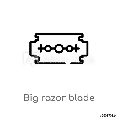 500x500 Outline Big Razor Blade Vector Icon Isolated Black Simple Line