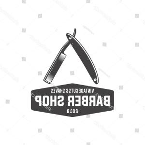 300x300 Barbershop Logo Straight Razor Vector Illustration Soidergi