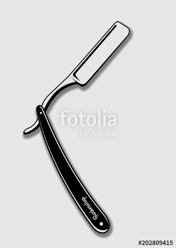 354x500 Straight Razor Barbershop Vector Illustration Stock Image