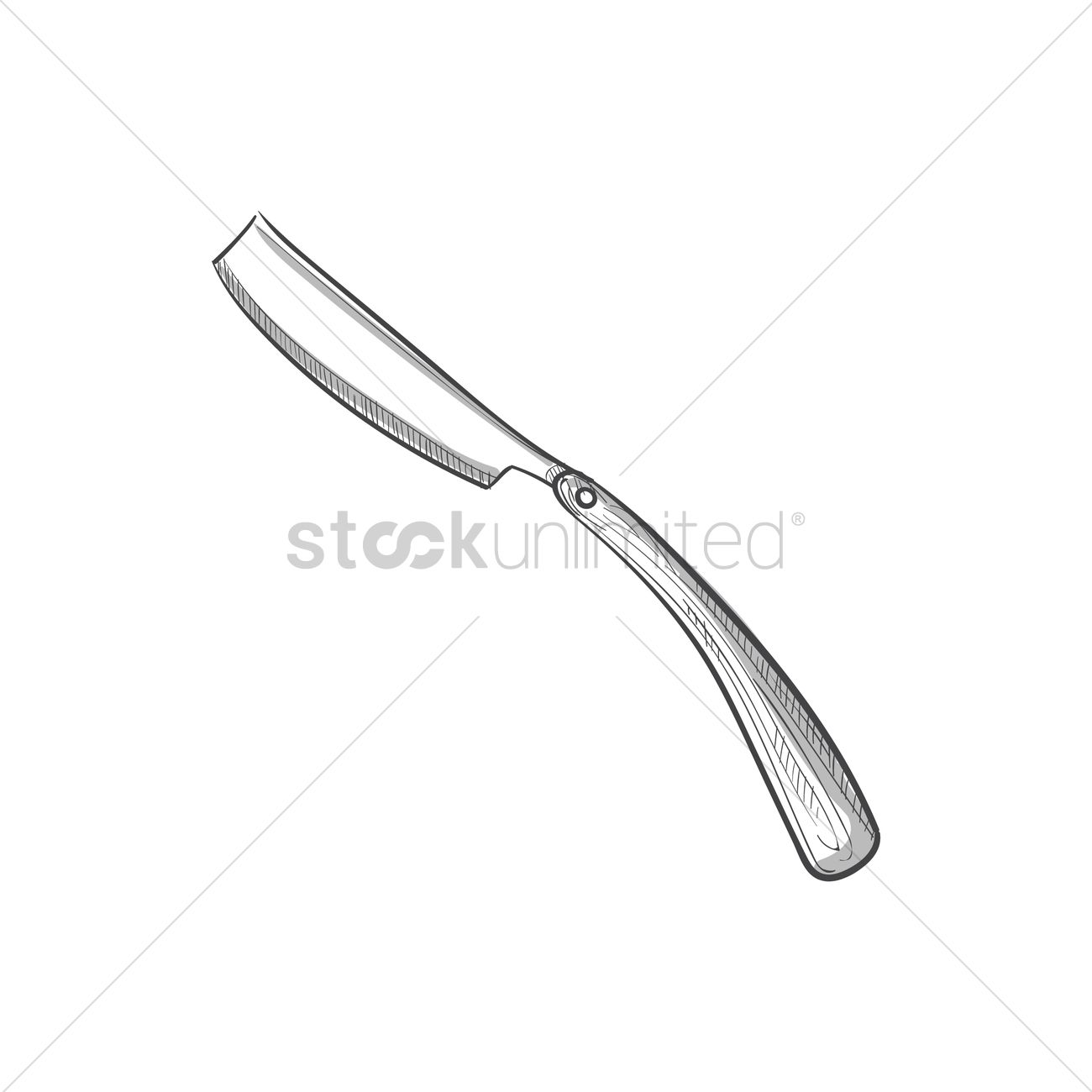 1300x1300 Straight Razor Vector Image