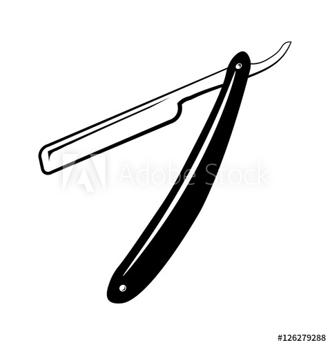 478x500 Straight Razor Vector Isolated