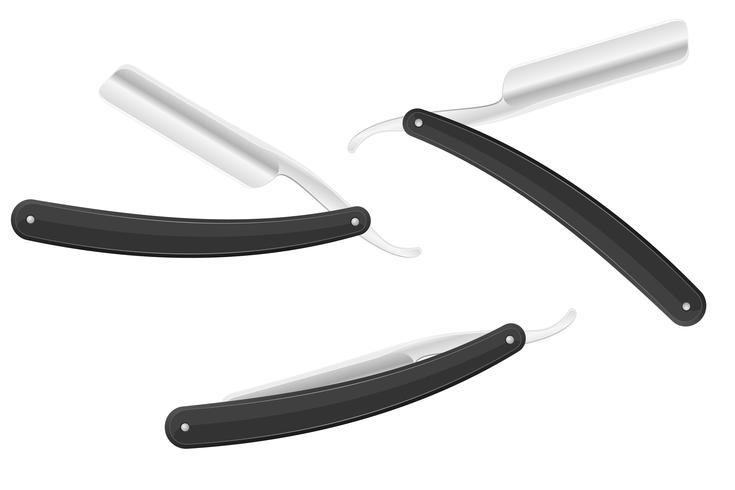 735x490 Set Icons Straight Razor Vector Illustration