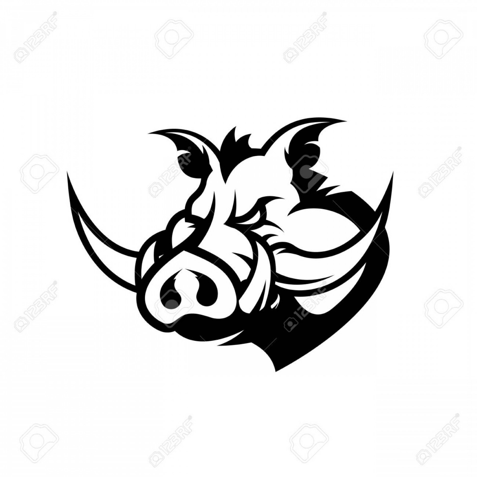 1872x1872 Razorback Vector Black And White Catchsplace