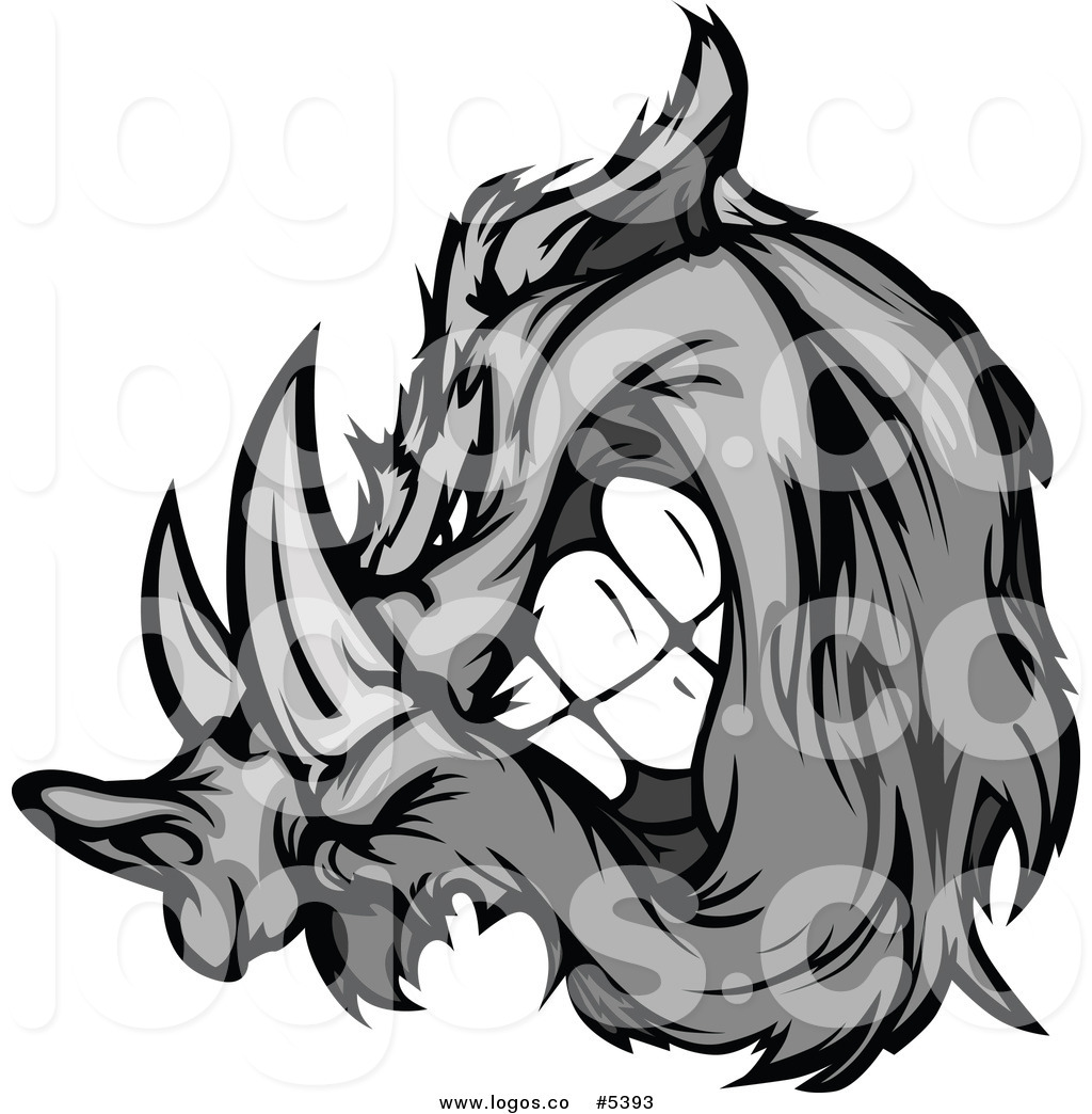 1024x1044 Royalty Free Vector Of A Logo Of A Vicious Grayscale Razorback