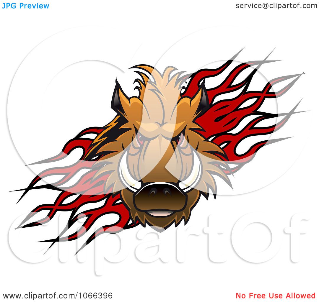Clipart Razorback Boar Over Flames 1080x1024 Clipart Razorback Boar Over Flames