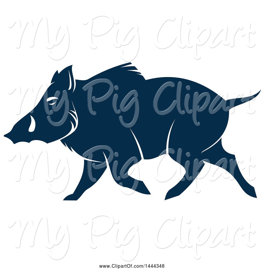 Swine Clipart Of Navy Blue Razorback Boar With A White Outline 1024x1044 Swine Clipart Of Navy Blue Razorback Boar With A White Outline