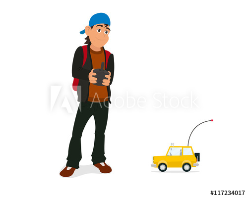 500x400 Boy Playing With Rc Car With Remote Control In Hands