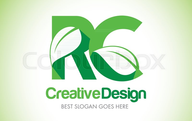 800x508 Rc Green Leaf Letter Design Logo Eco Stock Vector Colourbox