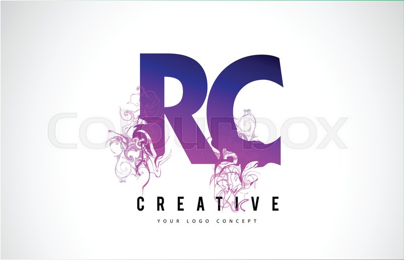 800x515 Rc R C Purple Letter Logo Design With Stock Vector Colourbox