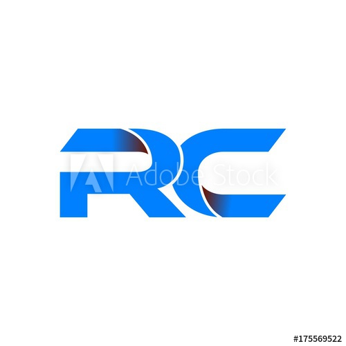 500x500 Rc Logo Initial Logo Vector Modern Blue Fold Style