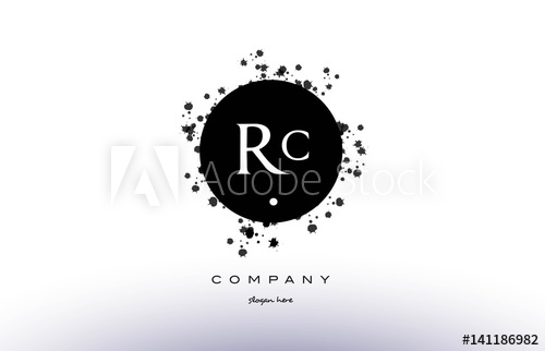 500x322 Rc R C Circle Grunge Splash Alphabet Letter Logo Vector Icon