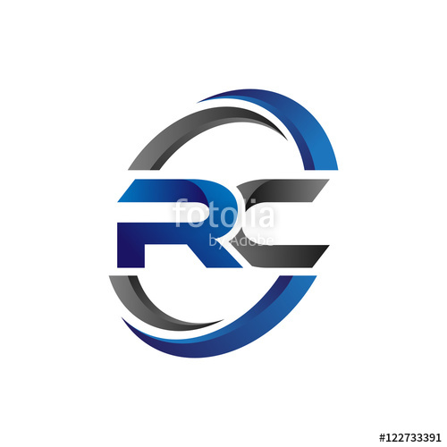500x500 Simple Modern Initial Logo Vector Circle Swoosh Rc Stock Image