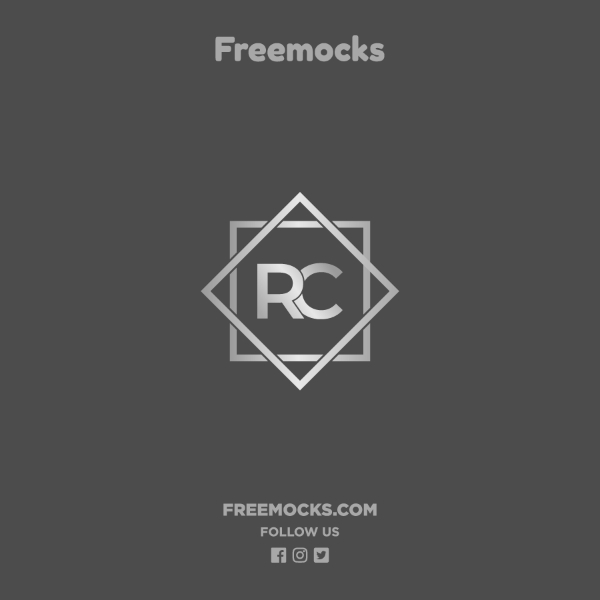 600x600 Social Media Mockups Modern Logo R C Square Silver Vector