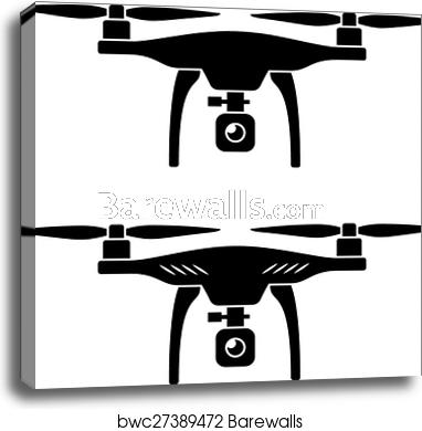 382x390 Vector Rc Drone Quadcopter, Canvas Print Barewalls Posters