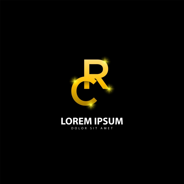 640x640 Gold Letter R Logo Rc Letter Design Vector With Golden Colors