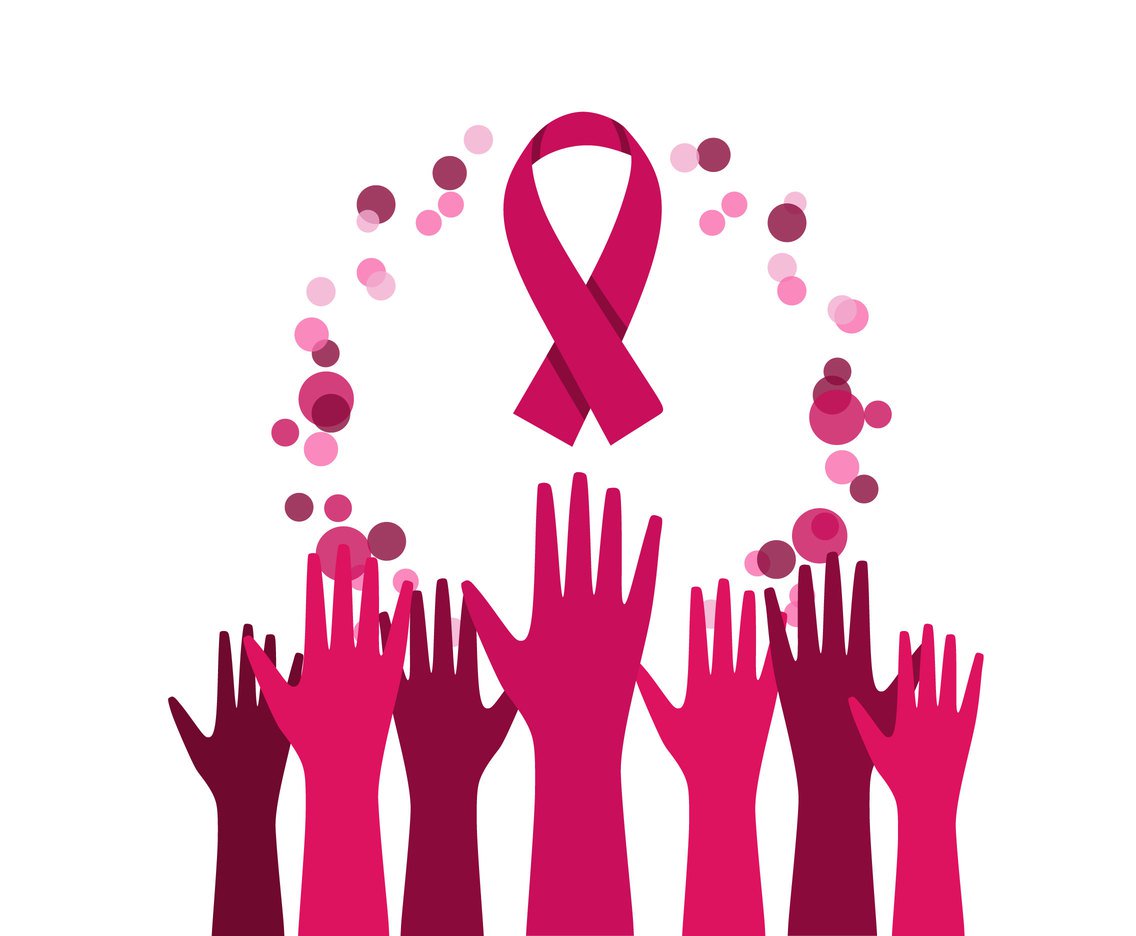 1136x936 Reaching Hands Breast Cancer Ribbon Vector Vector Art Graphics