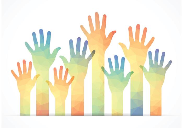 700x490 Free Polygonal Reaching Hands Vector