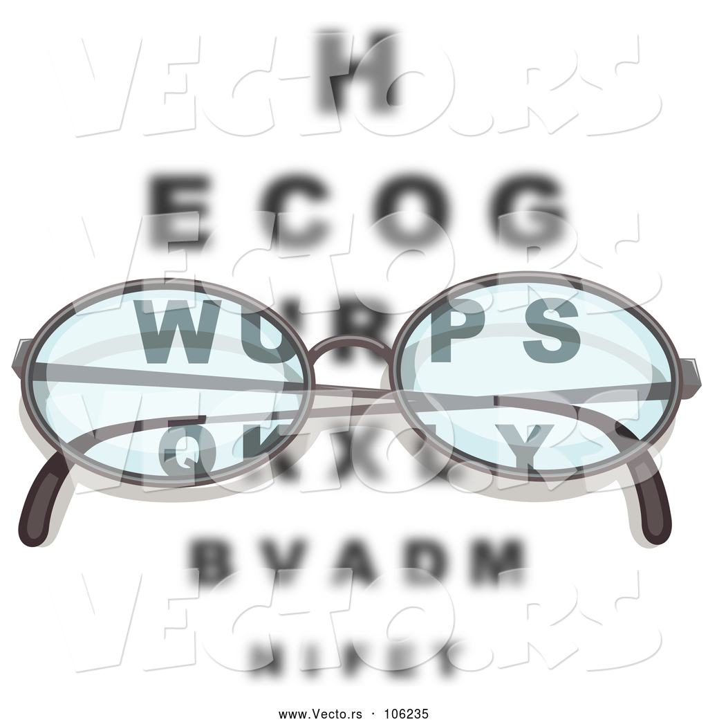 1024x1044 Vector Of Pair Of Reading Glasses Over An Eye Chart